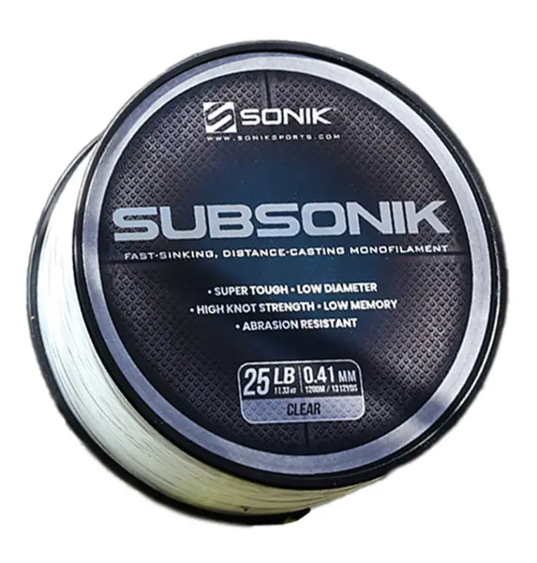 Sonik SUBSONIK Clear Mono 1200m 0,41mm 25lb Monofile Angelschnur Fast Sinking-Schnüre-JJ-Fishing