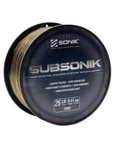 Sonik SUBSONIK Camo Mono 1200m 0,41mm 25lb Monofile Angelschnur Fast Sinking-Schnüre-JJ-Fishing