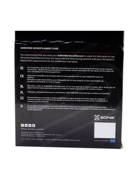 Sonik SUBSONIK Clear Mono 1200m 0,28mm 12lb Monofile Angelschnur Fast Sinking-Schnüre-JJ-Fishing