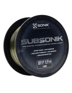 Sonik SUBSONIK Camo Mono 1200m 0,35mm 18lb Monofile Angelschnur Fast Sinking-Schnüre-JJ-Fishing