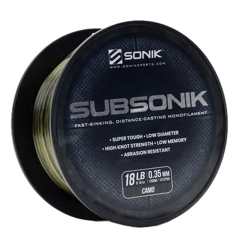 Sonik SUBSonik 0,35mm CAMO 18LB 1200m Monofile Angelschnur Fast Sinking-Cords-JJ-Fishing