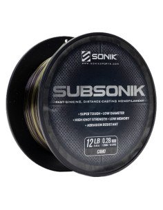 Sonik SUBSONIK Camo Mono 1200m 0,28mm 12lb Monofile Angelschnur Fast Sinking-Schnüre-JJ-Fishing