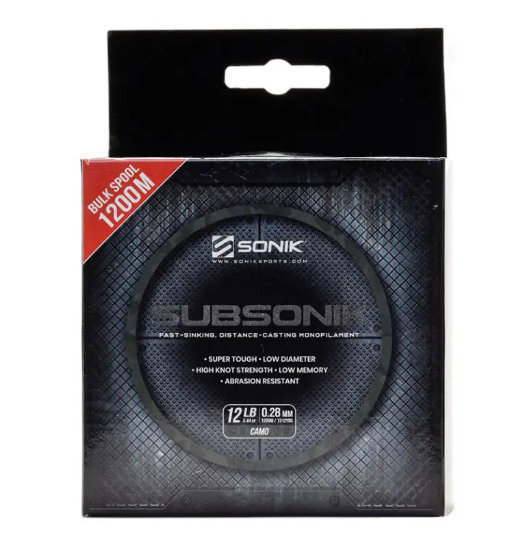 Sonik SUBSONIK Camo Mono 1200m 0,28mm 12lb Monofile Angelschnur Fast Sinking-Schnüre-JJ-Fishing