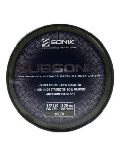 Sonik SUBSONIK Green Mono 1200m 0,28mm 12lb Monofile Angelschnur Fast Sinking-Schnüre-JJ-Fishing 2