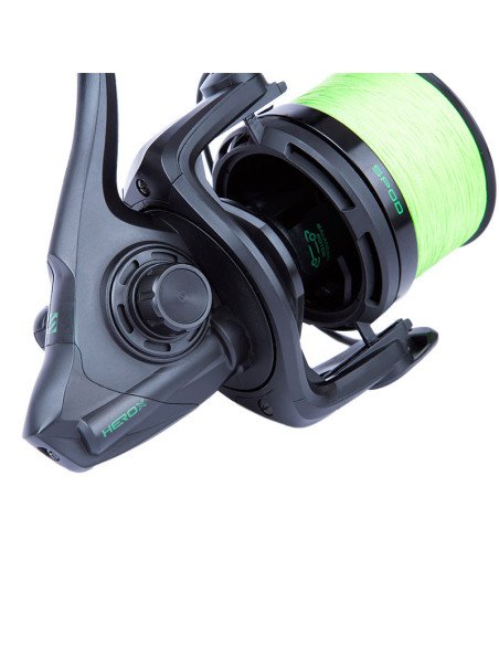 Sonik HEROX SPOD REEL mit 200m Spod Braid Geflochtener Angelschnur Extra Long Distance Futterrute-Long throw rollers-JJ-Fishing