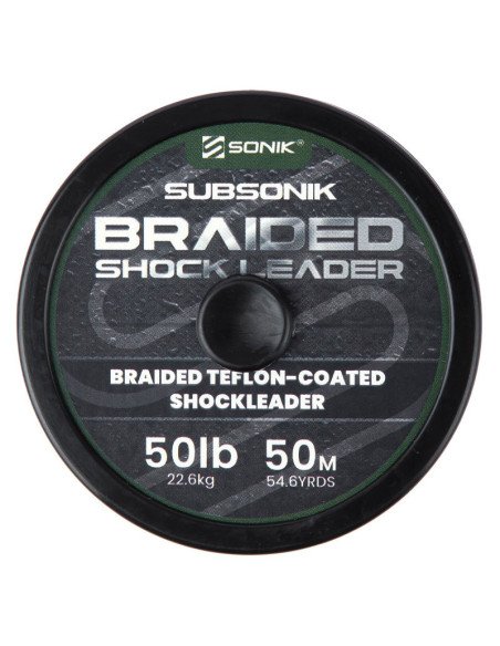 Sonik SUBSONIK Braided Shock Leader 50lb 50m Geflochtene Schlagschnur Vorfachschnur-Vorfachmaterial & Montage-Zubehör-JJ-Fishing