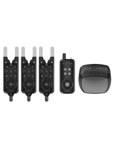 Sonik GIZMO 2 Bite Alarm Set 3+1 + Bivvy Light Bissanzeiger Set mit Transportkoffer-Bissanzeiger & Bobbins-JJ-Fishing