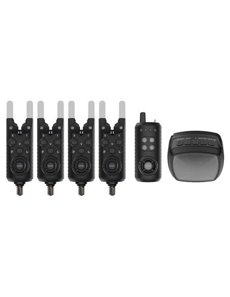 Sonik GIZMO 2 Bite Aalarm Set 4+1 + Bivvy Light Bissanzeiger Set mit Transportkoffer-Bissanzeiger & Bobbins-JJ-Fishing
