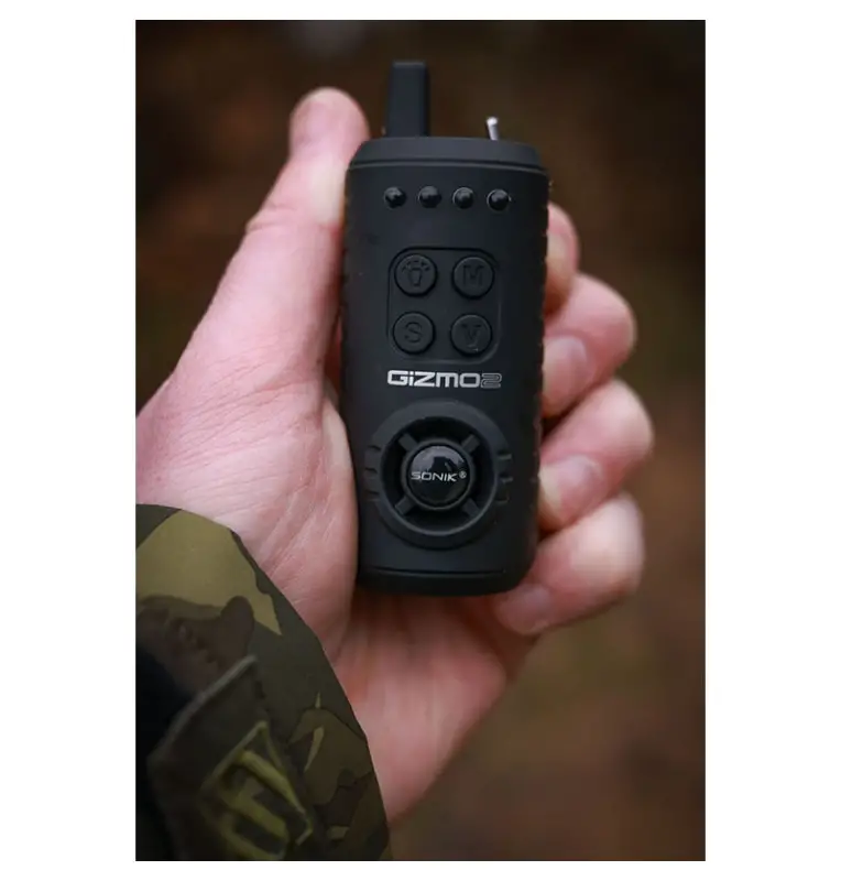 Sonik GIZMO 2 Bite Aalarm Set 4+1 + Bivvy Light Bissanzeiger Set mit Transportkoffer-Bissanzeiger & Bobbins-JJ-Fishing