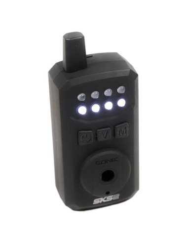 Sonik SKS 2 Bite Alarm Set SET 3+1 + Bivvy Lamp Funkbissanzeiger Set mit Transportkoffer-Bissanzeiger & Bobbins-JJ-Fishing