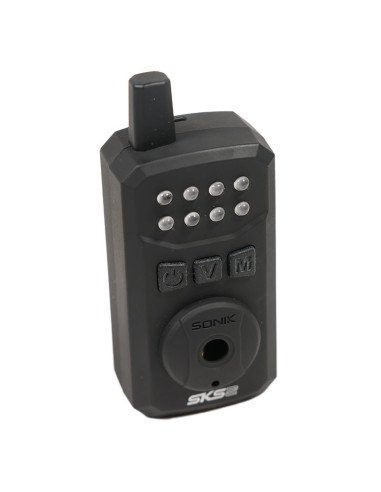 Sonik SKS 2 Bite Alarm Set 4+1 + Bivvy Lamp Funkbissanzeiger Set mit Transportkoffer-Bissanzeiger & Bobbins-JJ-Fishing