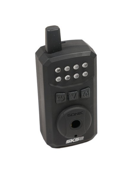 Sonik SKS2 ALARM SET 4+1 + BIVVY LAMP Funk Bissanzeiger Set mit Transportkoffer-Bite Alarms & Bobbins-JJ-Fishing