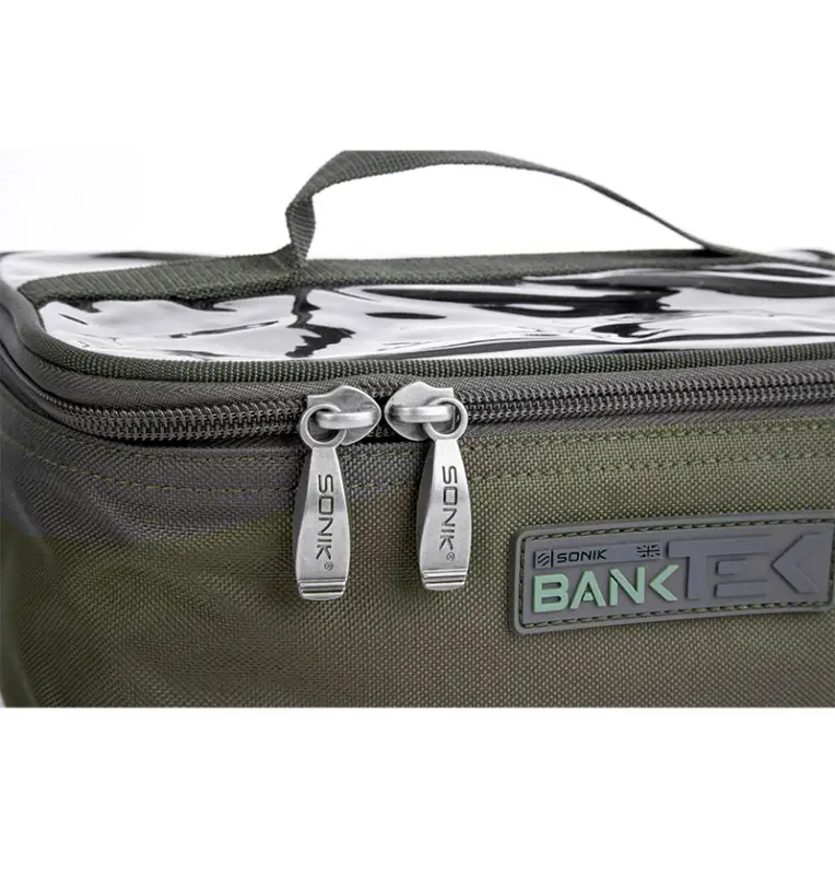 Sonik BANK-TEK Accessory Pouch Large Camo Clear Top Carp Bag-Zubehörtaschen-JJ-Fishing