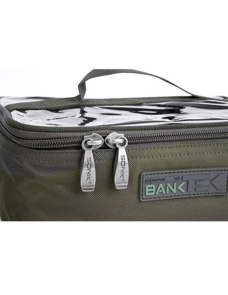 Sonik BANK-TEK Accessory Pouch Large Camo Clear Top Carp Bag-Zubehörtaschen-JJ-Fishing