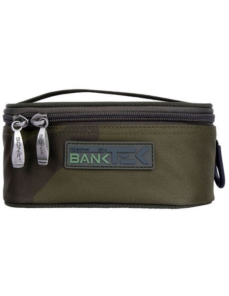 Sonik BANK-TEK ACCESSORY POUCH MEDIUM Camo Clear Top End Tackle Carp Bag-Accessory Bags-JJ-Fishing