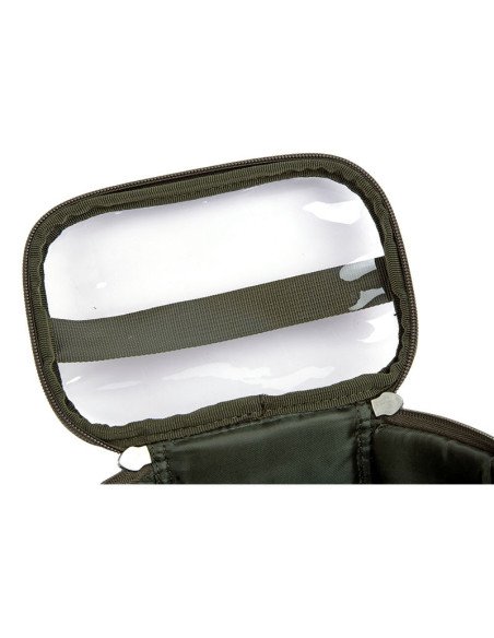 Sonik BANK-TEK ACCESSORY POUCH MEDIUM Camo Clear Top End Tackle Carp Bag-Accessory Bags-JJ-Fishing