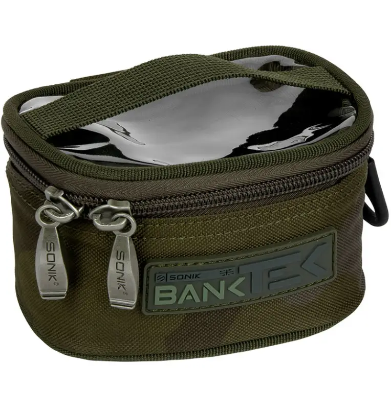 Sonik BANK-TEK Accessory Pouch Small Camo Clear Top Carp Bag-Zubehörtaschen-JJ-Fishing