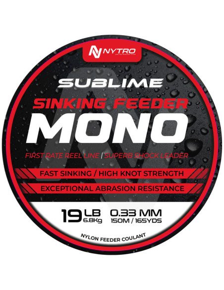 Sonik Nytro SUBLIME Sinking Feeder Mono 0,33mm 150m braun Angelschnur Shock Leader Method Feeder-Zubehör-JJ-Fishing