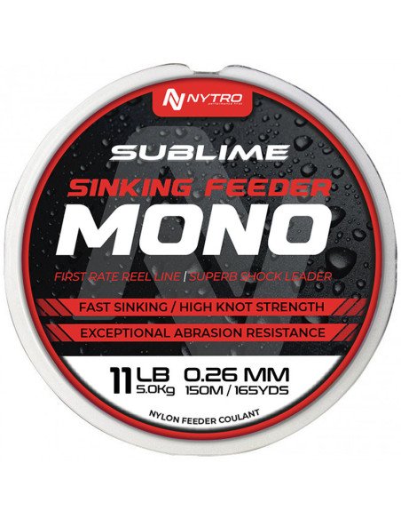 Sonik Nytro SUBLIME Sinking Feeder Mono 0,26mm 150m braune Angelschnur Shock Leader Method Feeder-Zubehör-JJ-Fishing