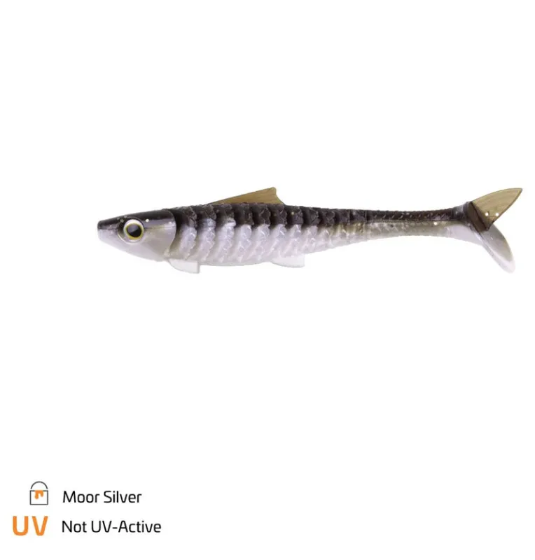 Zeck Fishing Baby Rippler Moor Silver 14cm 18g 2 Stück 2-Gang Laufverhalten Gummifisch Leicht Einsaugbar Spinnköder-Gummifisc...