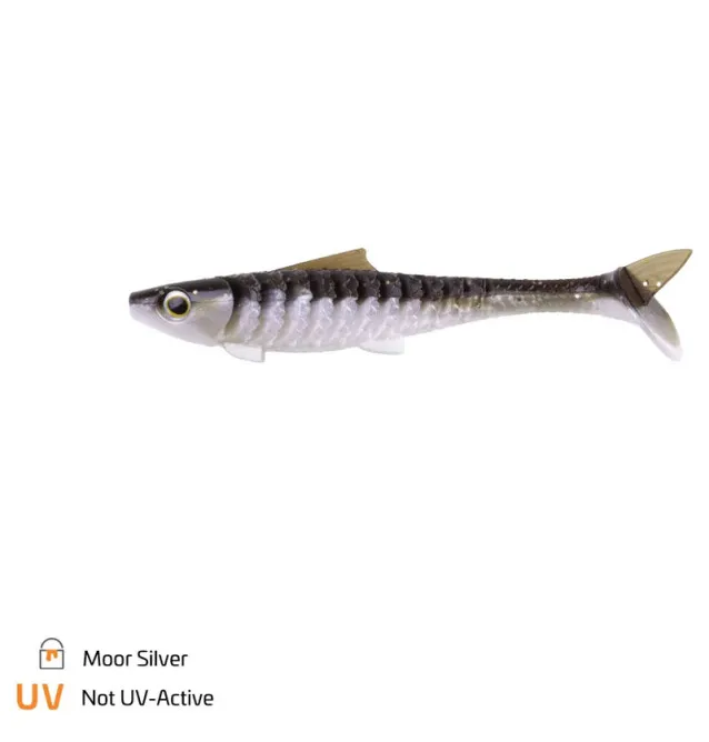 Zeck Fishing Baby Rippler Moor Silver 12cm 11g 3 Stück 2-Gang Laufverhalten Gummifisch Leicht Einsaugbar Spinnköder-Gummifisc...