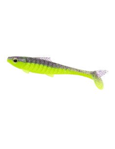 Zeck Fishing Baby Rippler Purple Chartreuse 10cm 6,8g 4 Stück 2-Gang Laufverhalten Gummifisch Leicht Einsaugbar Spinnköder-Gu...