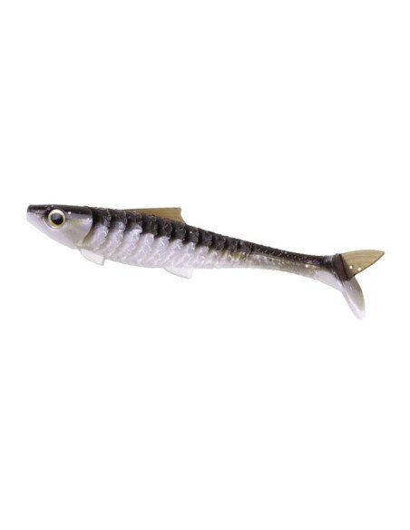 Zeck Fishing Baby Rippler Moor Silver 10cm 6,8g 4 Stück 2-Gang Laufverhalten Gummifisch Leicht Einsaugbar Spinnköder-Gummifis...