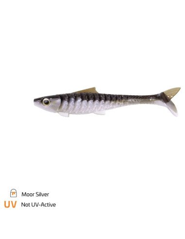 Zeck Fishing Baby Rippler Moor Silver 10cm 6,8g 4 Stück 2-Gang Laufverhalten Gummifisch Leicht Einsaugbar Spinnköder-Gummifis...