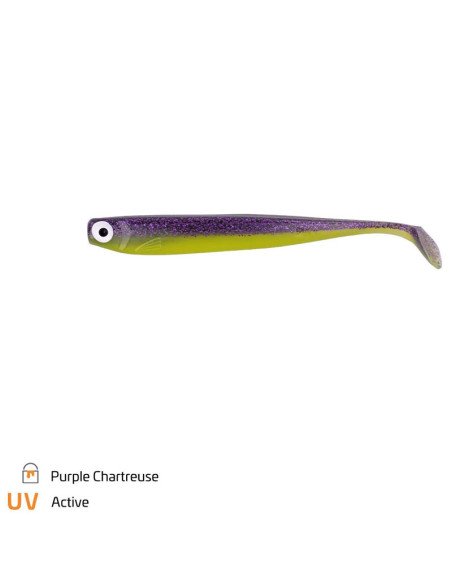 Zeck Fishing ZANDER Gummi Purple Chartreuse 12cm 3 Stück 9,5g Low-Action Gummifisch von Sebastian Hänel Gummiköder Spinnfisch...