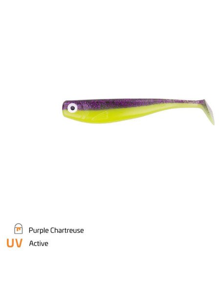Zeck Fishing ZANDER Gummi Purple Chartreuse 9cm 5,9g 3 Stück Low-Action Gummifisch von Sebastian Hänel Gummiköder Spinnfische...
