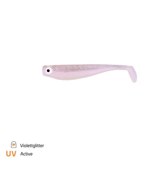 Zeck Fishing ZANDER Gummi Violettglitter 9cm 5,9g 3 Stück Low-Action Gummifisch von Sebastian Hänel Gummiköder Spinnfischen-G...