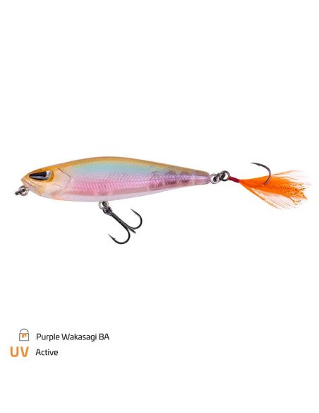 Zeck Fishing Jonny Walker 7.5cm F Purple Wakasagi BA Oberflächen Stickbait Barsch Schied Zick Zack Lauf Wobbler Spinnfischen-...