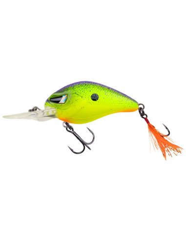 Zeck Fishing Danny Purple Chartreuse BA 5,5cm 12g 2,5m F Crankbait Wobbler Schwimmend Barsch Zander Spinnfischen-Blinker / Sp...