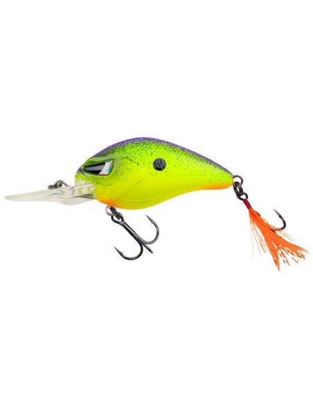 Zeck Fishing Danny Purple Chartreuse BA 5,5cm 12g 2,5m F Crankbait Wobbler Schwimmend Barsch Zander Spinnfischen-Blinker / Sp...