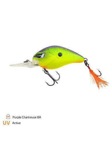 Zeck Fishing Danny Purple Chartreuse BA 5,5cm 12g 2,5m F Crankbait Wobbler Schwimmend Barsch Zander Spinnfischen-Blinker / Sp...