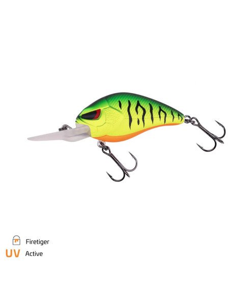 Zeck Fishing Danny 5.5cm 2.5m F Firetiger 12g Crankbait Barsch Zander Floating Extreme Vibration Searchbait Wobbler Spinnfisc...