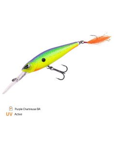Zeck Fishing Hitch Purple Chartreuse BA 7,5cm 10,5g 2m SP Twitchbait Wobbler Schwebend Barsch Zander Spinnfischen-Blinker / S... 2