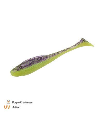 Zeck Fishing Sexy Swimmer Purple Chartreuse 8cm 2,7g 9 Stück Action Minnow Johannes Dietel Gummifisch Spinnfischen-Gummifisch...