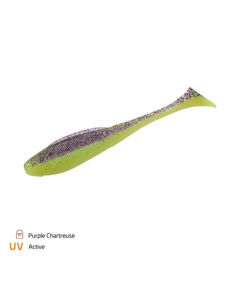 Zeck Fishing Sexy Swimmer Purple Chartreuse 8cm 2,7g 9 Stück Action Minnow Johannes Dietel Gummifisch Spinnfischen-Gummifisch...