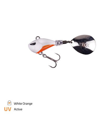 Zeck Fishing Rogue Runner White Orange 20g Jig Spinner Weitwurfköder starke Druckwellen Spinnfischen-Blinker / Spinnköder-JJ-...