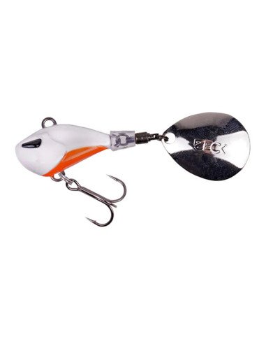Zeck Fishing Rogue Runner 15g White Orange Jig Spinner Long Distance Starke Druckwelle Extra Vibration Spinnfischen-Turn sign...