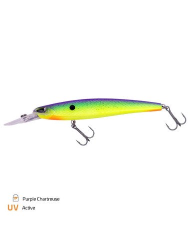 Zeck Fishing Murdock Purple Chartreuse 12,5cm 21,5g 2m F Twitchbait Zander Hecht schwimmend Zandermagnet Wobbler Spinnfischen...