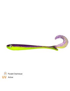 Zeck Fishing Baby Butcher Purple Chartreuse 14cm 23g 2 Stück innovatives Laufverhalten Twister Schaufelschwanz Spinnfischen-G... 2