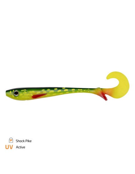 Zeck Fishing Butcher Shock Pike 16cm 30g 2 Stück innovatives Laufverhalten Twister Schaufelschwanz Spinnfischen-Gummifische /...