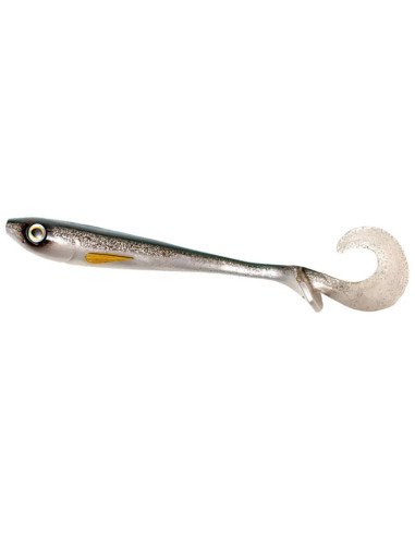 Zeck Fishing Butcher Silver Flash 16cm 30g 2 Stück innovatives Laufverhalten Twister Schaufelschwanz Spinnfischen-Gummifische...