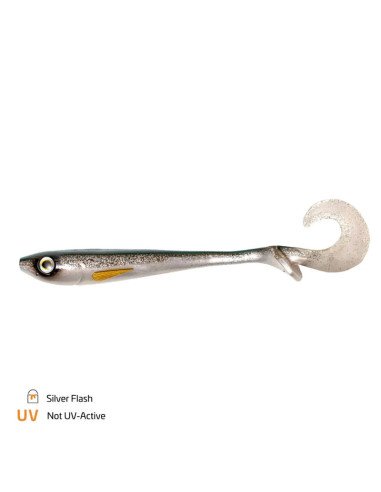 Zeck Fishing Butcher Silver Flash 16cm 30g 2 Stück innovatives Laufverhalten Twister Schaufelschwanz Spinnfischen-Gummifische...