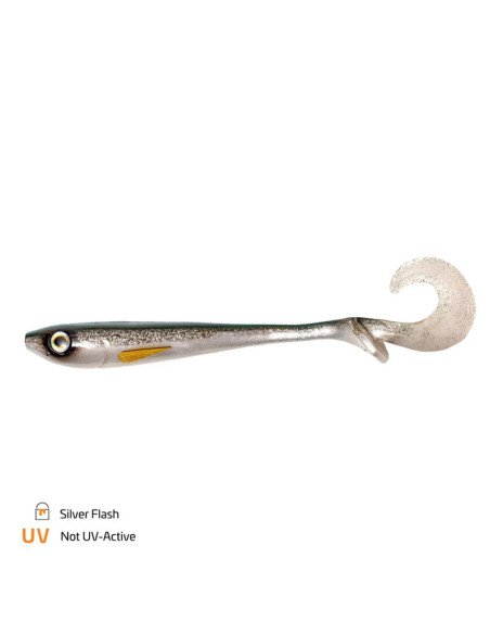 Zeck Fishing Butcher Silver Flash 16cm 30g 2 Stück innovatives Laufverhalten Twister Schaufelschwanz Spinnfischen-Gummifische...