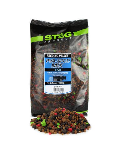Steg PVA-Spod Mix Fish 800g 3-5-8mm Extreme Lockwirkung Method Feeder Pellets Karpfenköder-M.F. Pellets-JJ-Fishing