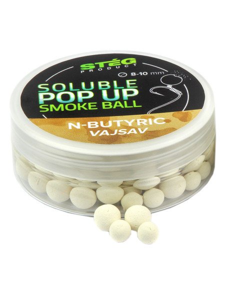 Steg SOLUBLE Pop Up Smoke Ball N-Butyric Acid 8-10mm 20g Method Feeder Köder Auftreibend-M.F. Pop Up´s-JJ-Fishing
