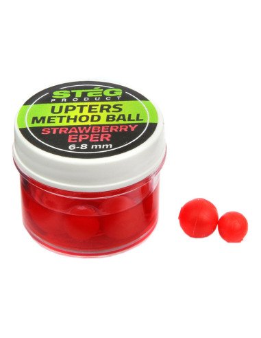 Steg Upters Method Ball Strawberry 6-8mm 10 Stück Fake Wafter Soft Baits in Dip Wiederverwendbar-M.F. Wafter-JJ-Fishing